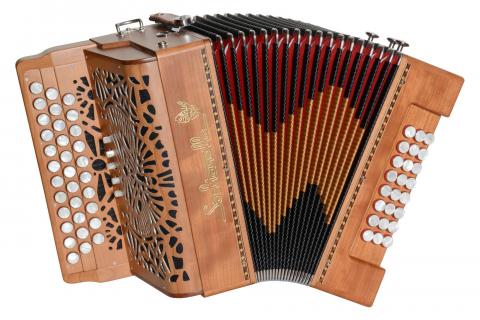 kobe accordéon diatonique en bois ouvert