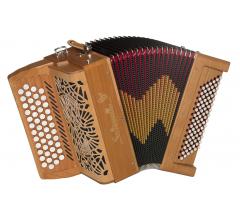 Accordéon chromatique bourroche en bois de cerisier